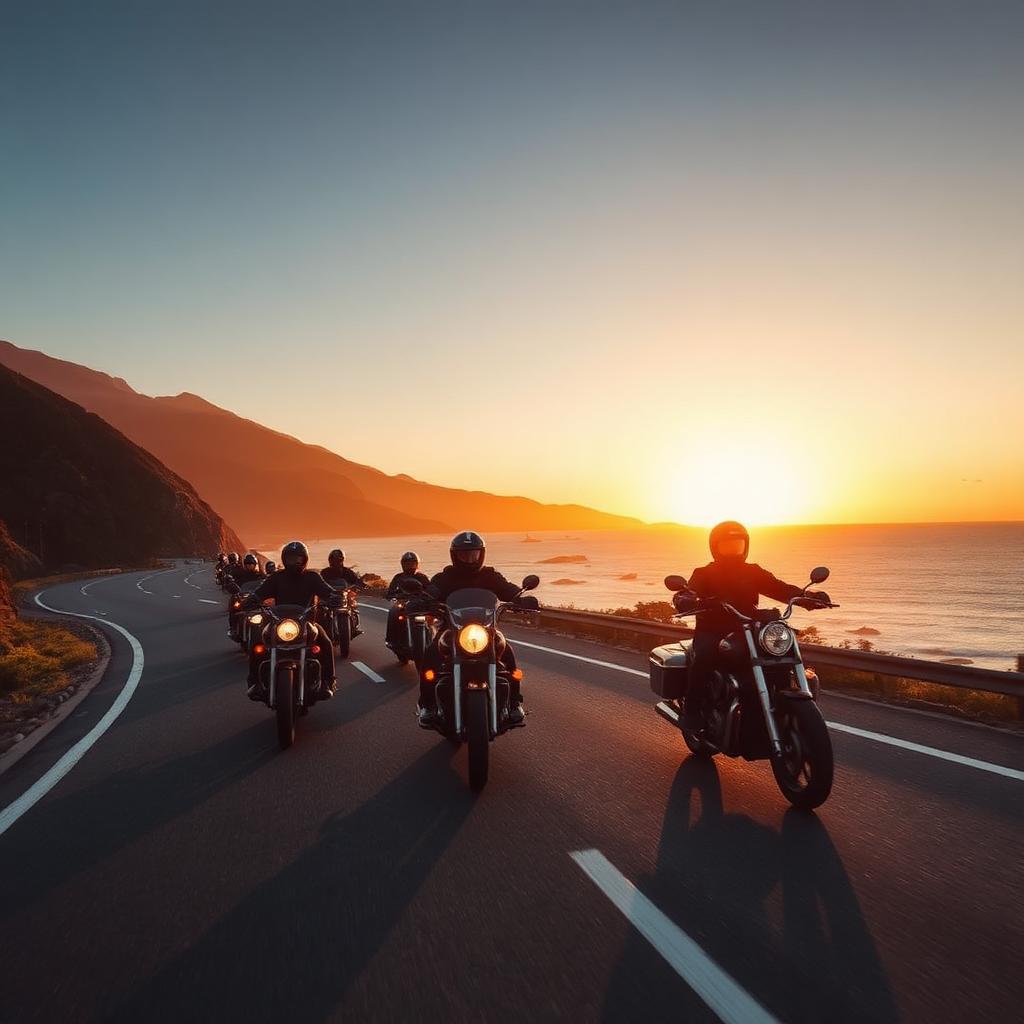 Rodada de motociclistas por la costa chilena